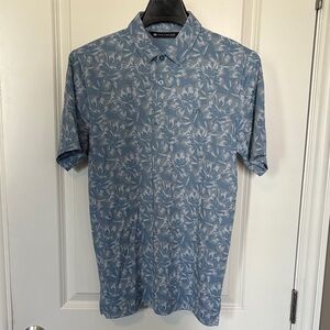 Travis Mathew Blue Floral Men's Polo Shirt